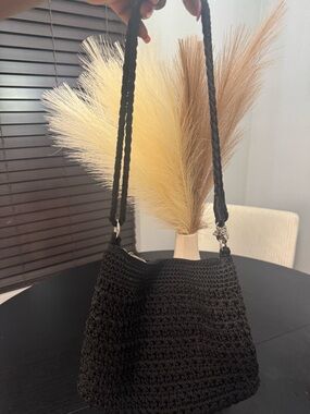 The Sak Black Crochet Shoulder Bag